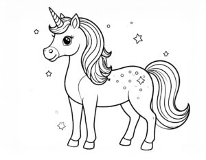 Ausmalbild Einhorn 3 zum Ausdrucken