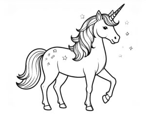 Ausmalbild Einhorn zum Ausdrucken