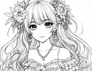 Ausmalbild Manga zum Ausdrucken