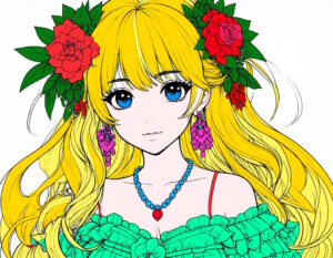 Ausmalbild Manga 2 ausgemalt