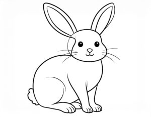 Ausmalbild Osterhase einfach 1
