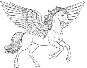 Ausmalbild pegasus 4 zum Ausdrucken