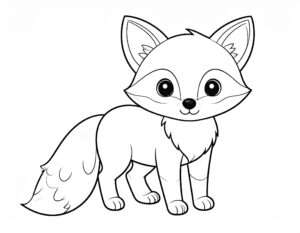 Ausmalbild süßer Fuchs 1 zum Ausdrucken